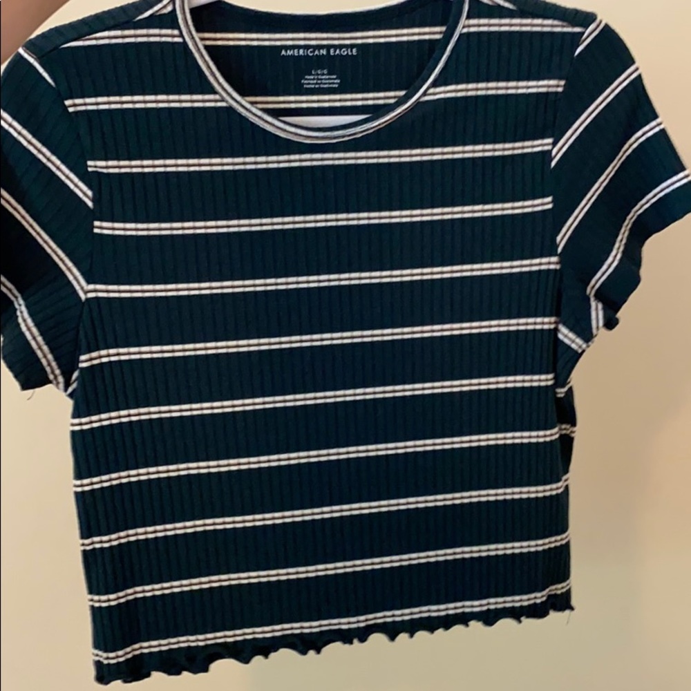 green striped american eagle top